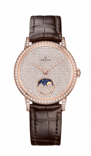 Watch Winder for watch Zenith Elite Elite Lady Moonphase Rose Gold / Diamond / Alligator