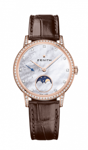 Watch Winder for watch Zenith Elite Elite Lady Moonphase Rose Gold / Mother of Pearl / Alligator