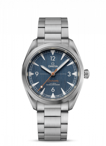 Watch Winder for watch Omega Railmaster Railmaster Omega Co-Axial Master Chronometer 40 Stainless Steel / Blue / Bracelet