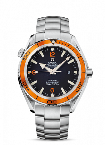 Watch Winder for watch Omega Seamaster Planet Ocean Seamaster Planet Ocean 600M Co-Axial 45.5 Stainless Steel / Orange / Bracelet
