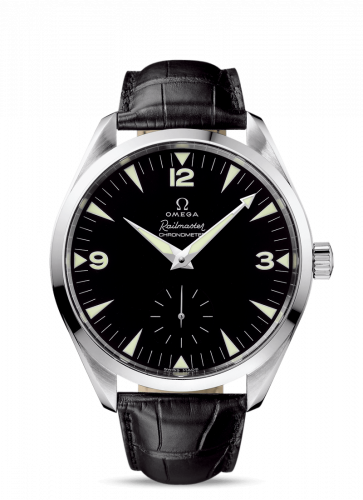 Watch Winder for watch Omega Railmaster Seamaster Aqua Terra 150M Hand Wound 49.2 Railmaster White Gold / Brown Alligator