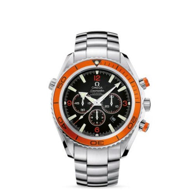 Watch Winder for watch Omega Seamaster Planet Ocean Seamaster Planet Ocean 600M Co-Axial 45.5 Chronograph Stainless Steel / Orange / Bracelet