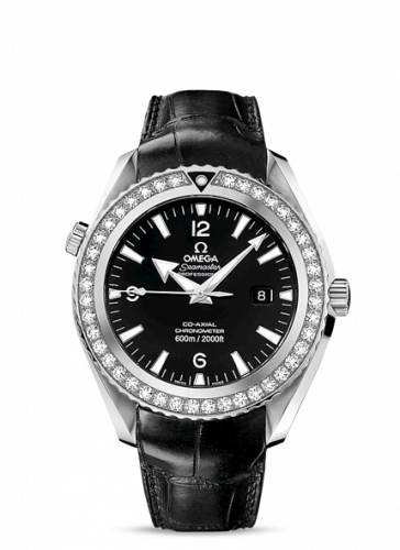 Watch Winder for watch Omega Seamaster Planet Ocean Seamaster Planet Ocean 600M Co-Axial 45.5 Stainless Steel / Diamond / Black / Alligator