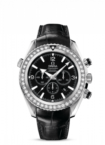 Watch Winder for watch Omega Seamaster Planet Ocean Seamaster Planet Ocean 600M Co-Axial 45.5 Chronograph Stainless Steel / Diamond / Black / Alligator