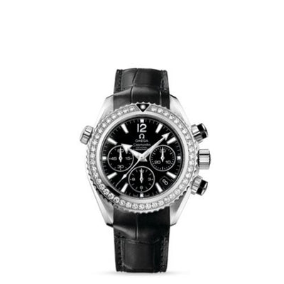 Watch Winder for watch Omega Seamaster Planet Ocean Seamaster Planet Ocean 600M Co-Axial 37.5 Chronograph Stainless Steel / Diamond / Black / Alligator