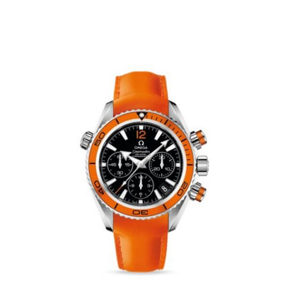 Watch Winder for watch Omega Seamaster Planet Ocean Seamaster Planet Ocean 600M Co-Axial 37.5 Chronograph Stainless Steel / Orange / Rubber