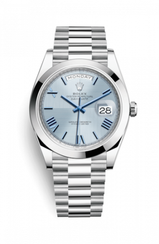 Watch Winder for watch Rolex Day-Date 40 Day-Date 40 Platinum / Ice Blue Quadrant Motif