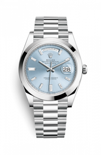 Watch Winder for watch Rolex Day-Date 40 Day-Date 40 Platinum / Ice Blue Diagonal Diamond