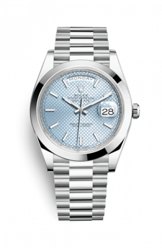 Watch Winder for watch Rolex Day-Date 40 Day-Date 40 Platinum / Ice Blue Diagonal Motif