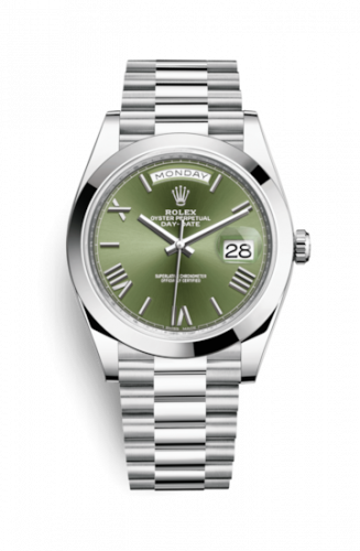 Watch Winder for watch Rolex Day-Date 40 Day-Date 40 Platinum / Green - Roman