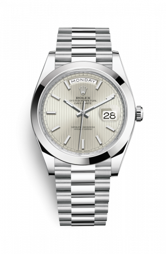 Watch Winder for watch Rolex Day-Date 40 Day-Date 40 Platinum / Silver Tuxedo