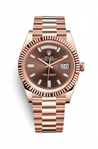 Watch Winder for watch Rolex Day-Date 40 Day-Date 40 Everose / Chocolate - Diamond