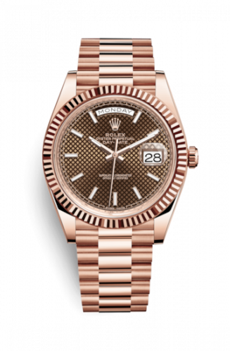 Watch Winder for watch Rolex Day-Date 40 Day-Date 40 Everose / Chocolate Diagonal Motif