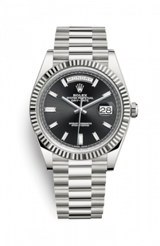 Watch Winder for watch Rolex Day-Date 40 Day-Date 40 White Gold / Black - Diamond