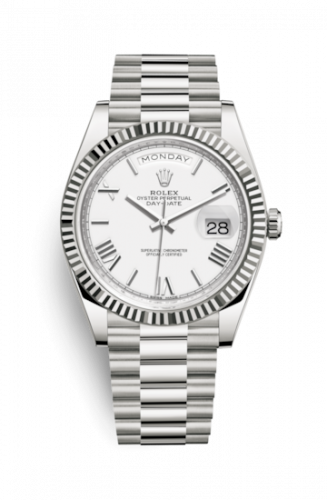 Watch Winder for watch Rolex Day-Date 40 Day-Date 40 White Gold / White - Roman