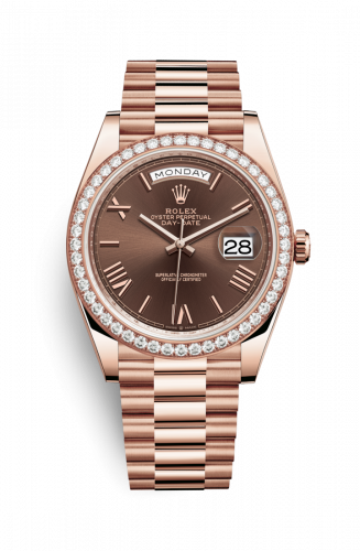 Watch Winder for watch Rolex Day-Date 40 Day-Date 40 Everose / Diamond / Chocolate - Roman