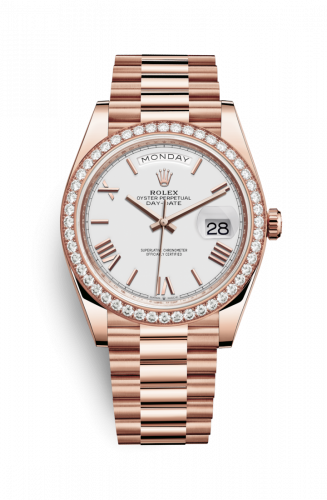 Watch Winder for watch Rolex Day-Date 40 Day-Date 40 Everose / Diamond / White - Roman