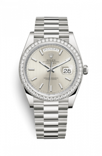 Watch Winder for watch Rolex Day-Date 40 Day-Date 40 White Gold / Diamond / Silver Tuxedo