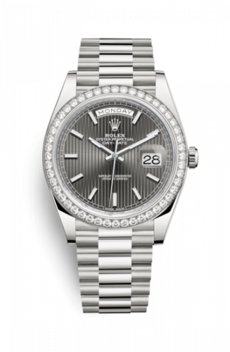 Watch Winder for watch Rolex Day-Date 40 Day-Date 40 White Gold / Diamond / Grey Tuxedo