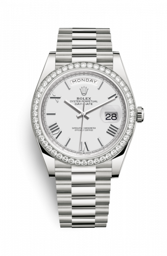 Watch Winder for watch Rolex Day-Date 40 Day-Date 40 White Gold / Diamond / White Roman
