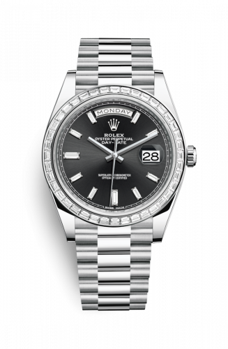 Watch Winder for watch Rolex Day-Date 40 Day-Date 40 Platinum Baguette / Silver Baguette