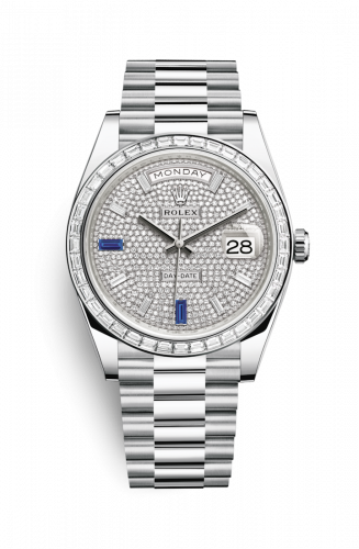 Watch Winder for watch Rolex Day-Date 40 Day-Date 40 Platinum Baguette / Paved Baguette