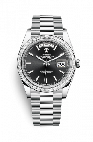 Watch Winder for watch Rolex Day-Date 40 Day-Date 40 Platinum Baguette / Black