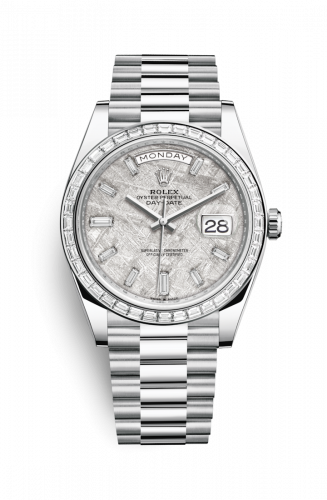 Watch Winder for watch Rolex Day-Date 40 Day-Date 40 Platinum Baguette / Meteorite Baguette