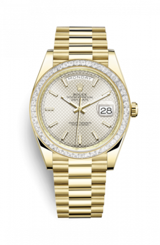 Watch Winder for watch Rolex Day-Date 40 Day-Date 40 Yellow Gold / Baguette / Silver