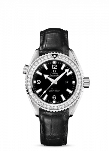 Watch Winder for watch Omega Seamaster Planet Ocean Seamaster Planet Ocean 600M Co-Axial 37.5 Stainless Steel / Diamond / Black / Alligator