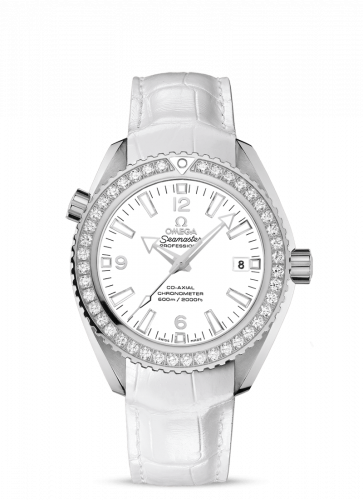 Watch Winder for watch Omega Seamaster Planet Ocean Seamaster Planet Ocean 600M Co-Axial 42 Stainless Steel / Diamond / White / Alligator