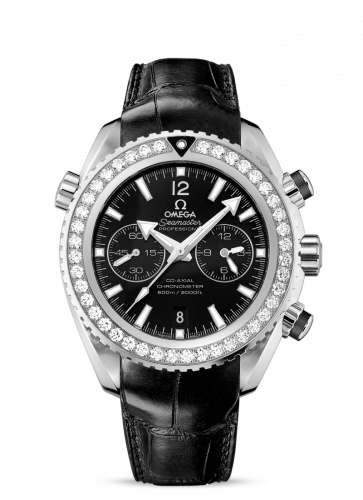 Watch Winder for watch Omega Seamaster Planet Ocean Seamaster Planet Ocean 600M Co-Axial 45.5 Chronograph Stainless Steel / Diamond / Black / Alligator