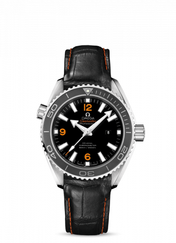 Watch Winder for watch Omega Seamaster Planet Ocean Seamaster Planet Ocean 600M Co-Axial 37.5 Stainless Steel / Orange Numerals / Alligator