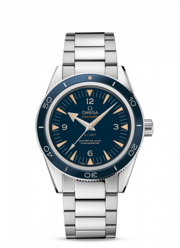 Watch Winder for watch Omega Seamaster 300 Seamaster 300 Master Co-Axial Platinum / Blue / Bracelet