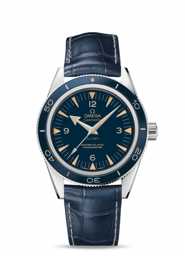 Watch Winder for watch Omega Seamaster 300 Seamaster 300 Master Co-Axial Platinum / Blue / Strap