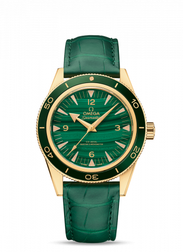 Watch Winder for watch Omega Seamaster 300 Seamaster 300 Co-Axial Master Chronometer Yellow Gold / Malachite