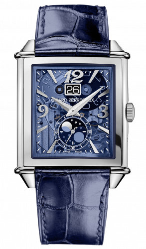 Remontoir à montres pour montre Girard-Perregaux Vintage 1945 Vintage 1945 XXL Large Date and Moonphases Stainless Steel / Bleu Polycrystalline