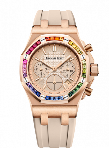 Uhrenbeweger für Uhr Audemars Piguet Royal Oak Offshore Royal Oak OffShore Lady Chronograph Pink Gold / Silver / Rainbow