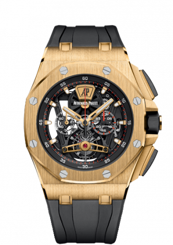 Uhrenbeweger für Uhr Audemars Piguet Royal Oak Offshore Royal Oak Offshore Tourbillon Chronograph Openworked Yellow Gold / Rubber