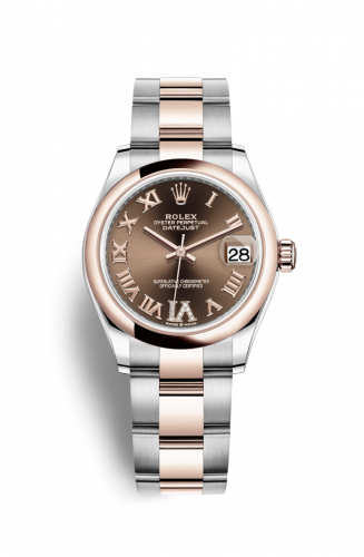 Remontoir à montres pour montre Rolex Datejust 31 Datejust 31 Stainless Steel/ Rose Or / Domed / Chocolate - Roman / Oyster