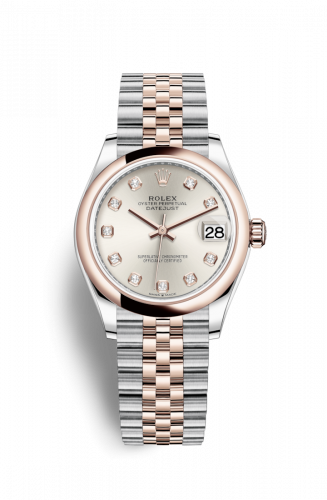 Remontoir à montres pour montre Rolex Datejust 31 Datejust 31 Stainless Steel/ Rose Or / Domed / Argent - Diamond / Jubilee