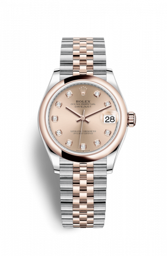 Remontoir à montres pour montre Rolex Datejust 31 Datejust 31 Stainless Steel/ Rose Or / Domed / Rose - Diamond / Jubilee