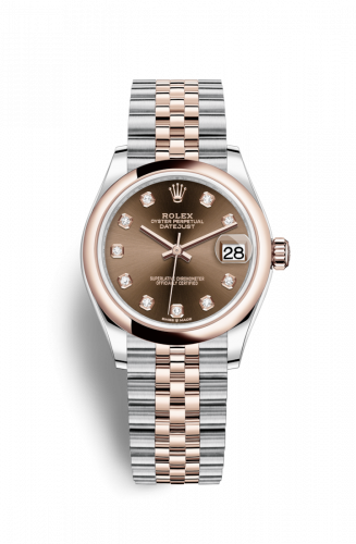 Remontoir à montres pour montre Rolex Datejust 31 Datejust 31 Stainless Steel/ Rose Or / Domed / Chocolate - Diamond / Jubilee