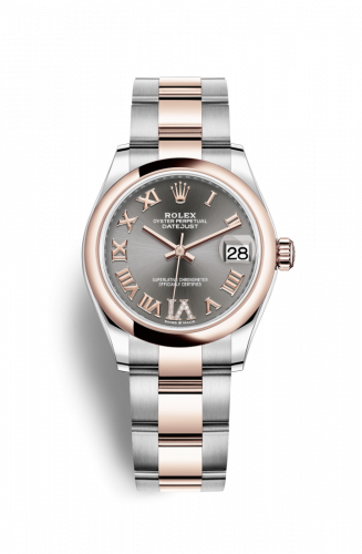 Remontoir à montres pour montre Rolex Datejust 31 Datejust 31 Stainless Steel/ Rose Or / Domed / Gris - Roman / Oyster