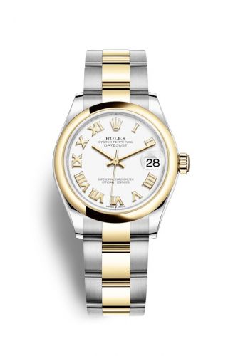 Remontoir à montres pour montre Rolex Datejust 31 Datejust 31 Stainless Steel / Yellow Or / Domed / Blanc - Roman / Oyster