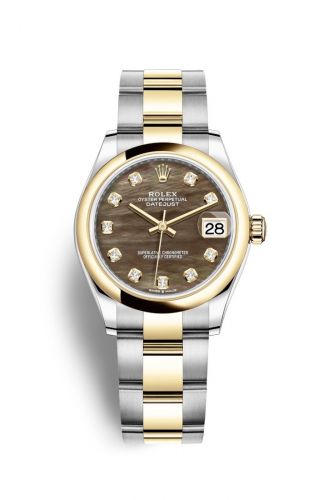 Remontoir à montres pour montre Rolex Datejust 31 Datejust 31 Stainless Steel / Yellow Or / Domed / Noire MOP / Oyster
