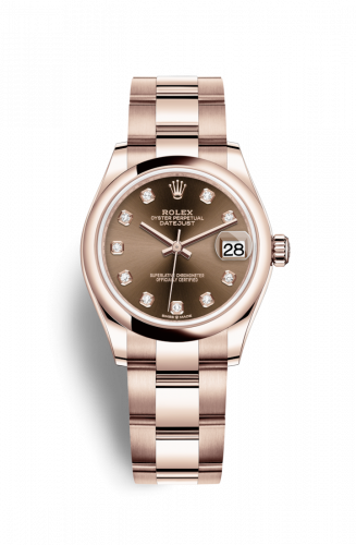 Remontoir à montres pour montre Rolex Datejust 31 Datejust 31 Rose Or / Domed / Chocolate - Diamond / Oyster