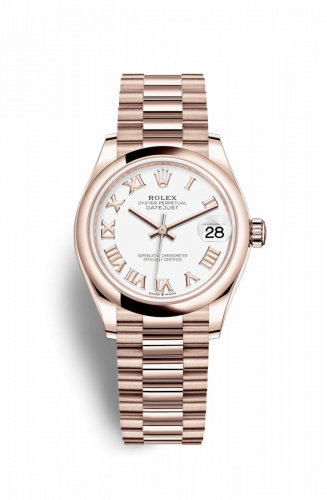 Remontoir à montres pour montre Rolex Datejust 31 Datejust 31 Rose Or / Domed / Blanc - Roman / President