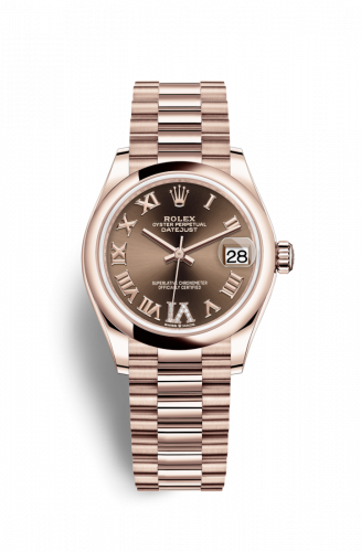 Remontoir à montres pour montre Rolex Datejust 31 Datejust 31 Rose Or / Domed / Chocolate - Roman / President
