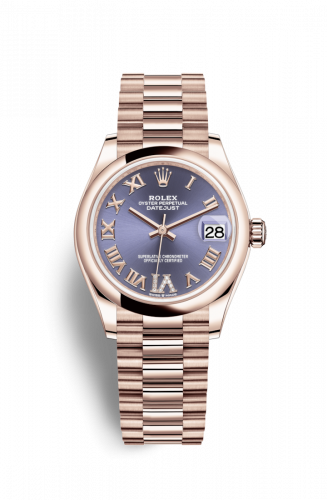 Remontoir à montres pour montre Rolex Datejust 31 Datejust 31 Rose Or / Domed / Aubergine - Roman / President